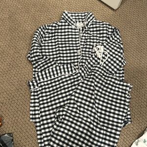 Petit Plume navy gingham women’s pjs